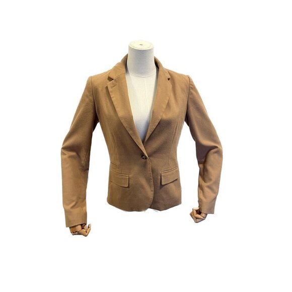 MERONA Tan camel Blazer business casual women workwear 4 classic elegant tailor - Picture 1 of 5